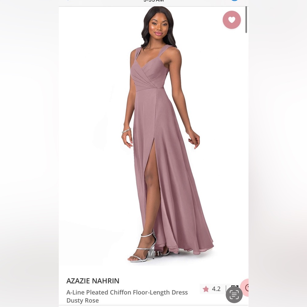 Azazie Nahrin Bridesmaid dress. Color Dusty Rose. Size 6. Worn once, dry cleaned
